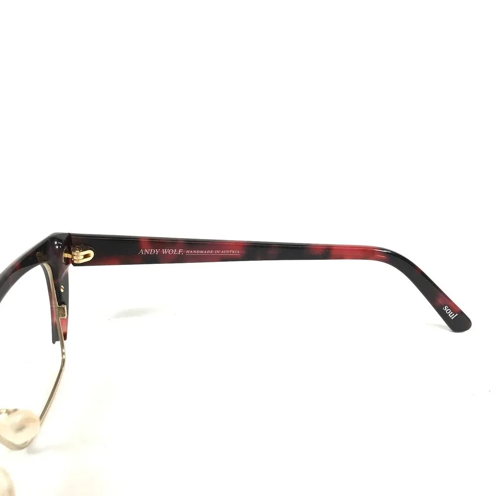 Andy Wolf Eyeglasses Frames 5027 col.h Brown Red Tortoise Gold Cat Eye 53-17-140